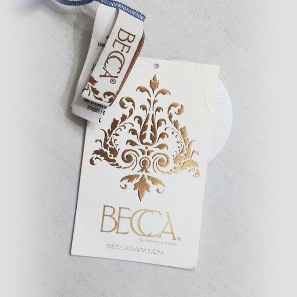 BECCA Reversible Hipster Bikini Bottom Leopard Print / Blue Ruching Sz L NWT - Picture 10 of 13